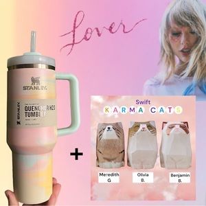Authentic Stanley BRUSHSTROKES quencher mug, T-Swift Cats, Taylor Swift Lover